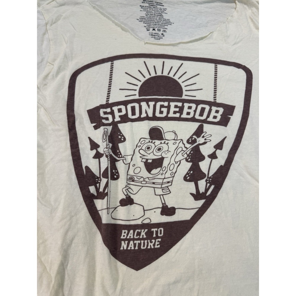 SPONGEBOB SQUAREPANTS Nickelodeon HIKING‎ Back To Nature T-Shirt Size Large